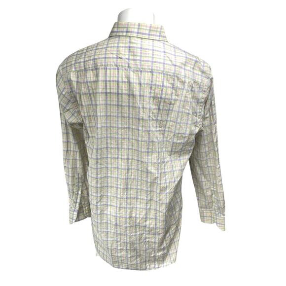 Paul Stuart Men's White Multicolor Plaid Long Sleeve Button Down Pocket Shirt XL - Picture 2 of 3
